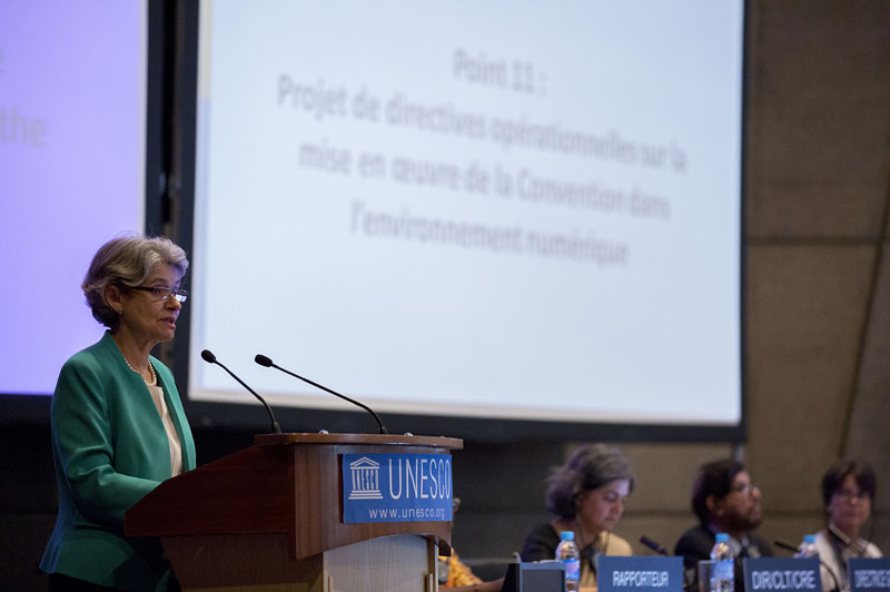 UNESCO-Generaldirektorin Irina Bokova bei der 6. Vertragsstaatenkonferenz zur 2005er UNESCO-Konvention