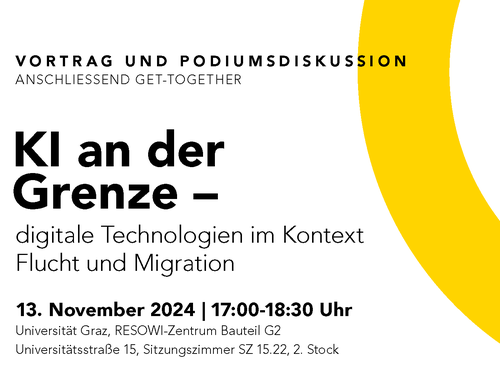 Veranstaltung „KI an der Grenze – digitale Technologien im Kontext Flucht und Migration“