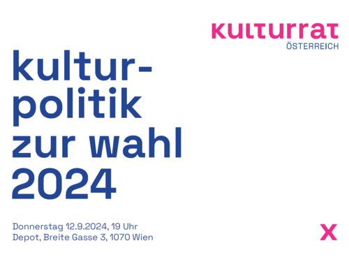 Kulturpolitik zur Wahl: Podiumsdiskussion mit Parteivertreter*innen anlässlich der Nationalratswahl