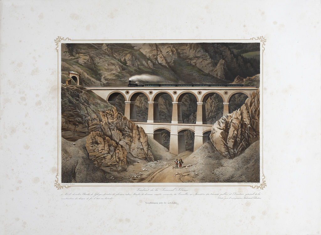 Semmeringeisenbahn; Wien, 1854: I. Benkert, Viadukt über die Krauselklause