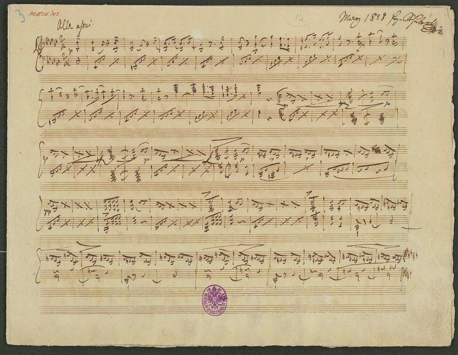 Schubert-Autograf; 1828